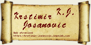 Krstimir Jošanović vizit kartica